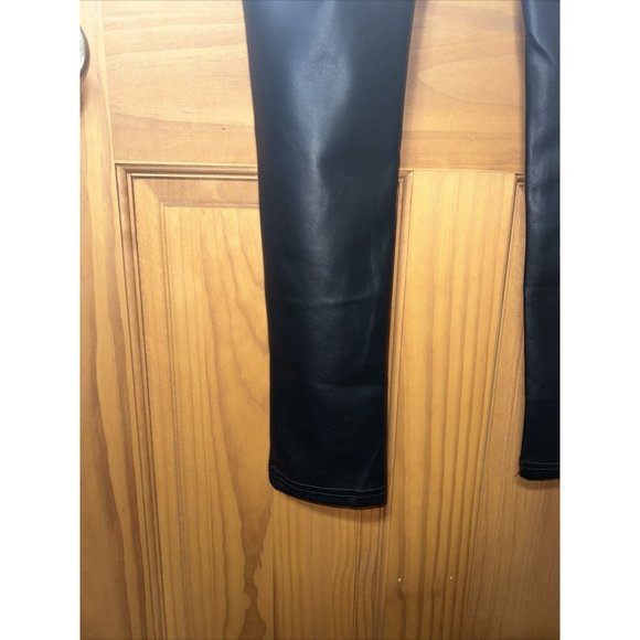 MNG By Mango Faux Leather Skinny Pants Black Size Medium - Picture 12 of 16